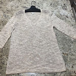 Pure Jill V-Neck Pull Over Knit Sweater Size:S Loose Fit, Great Shape, Oatmeal